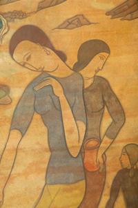Femmes et bébé sur la plage