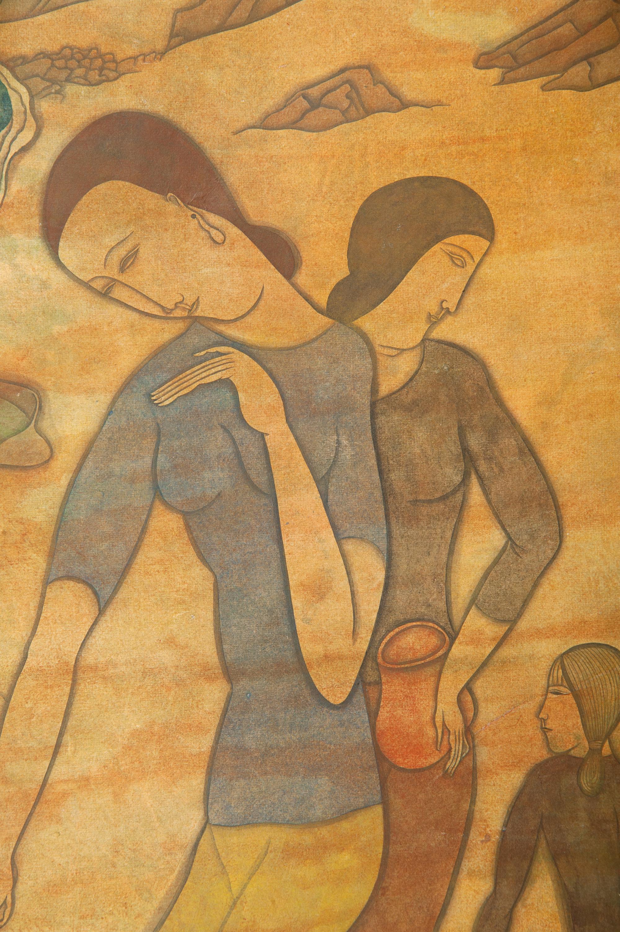Femmes et bébé sur la plage