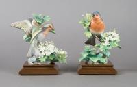 A Pair of Royal Worcester Dorothy Doughty Birds, Chaffinches. Height 8 1/2 inches.