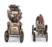 Two Pressed Steel and Tin Toy Fire Trucks