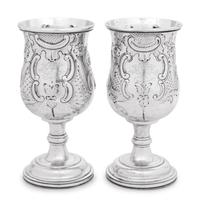 A Pair of American Silver Goblets