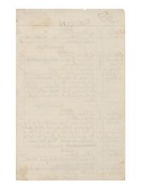 [BOOTH, John Wilkes (1838-1865)]. A group of 5 manuscript scenery lists for plays in which John Wilkes Booth performed, ca 1862-1864.