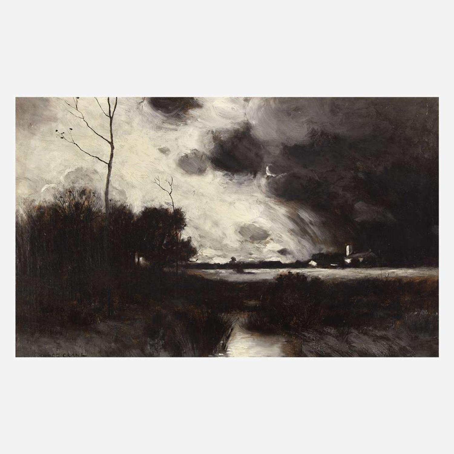 Bruce Crane (American, 1857-1937) Storm Scene at the Farm