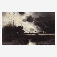 Bruce Crane (American, 1857-1937) Storm Scene at the Farm