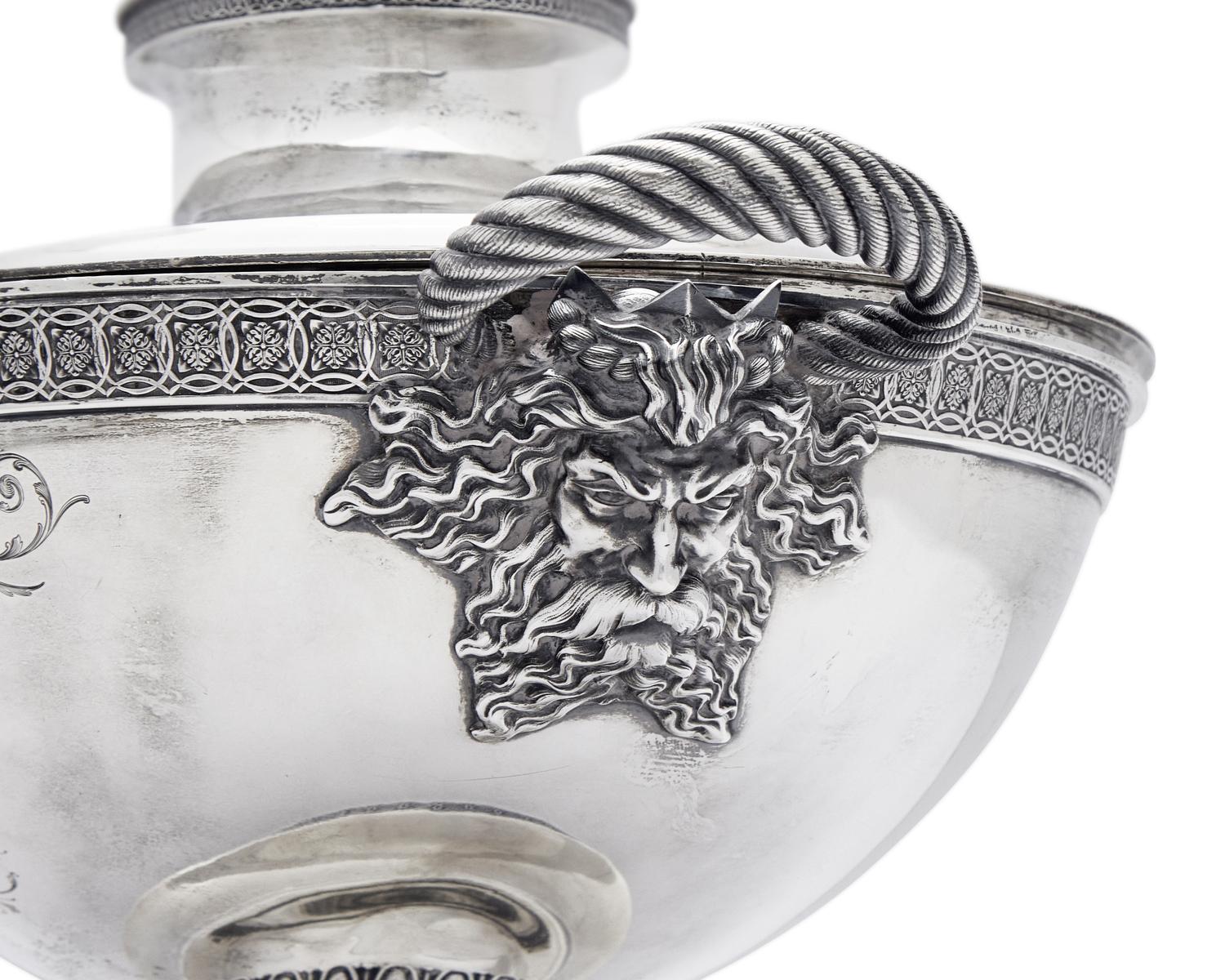 An Impressive Sterling Silver Presentation Tureen and Undertray Made for Admiral Francis H. Gregory (1789-1866)