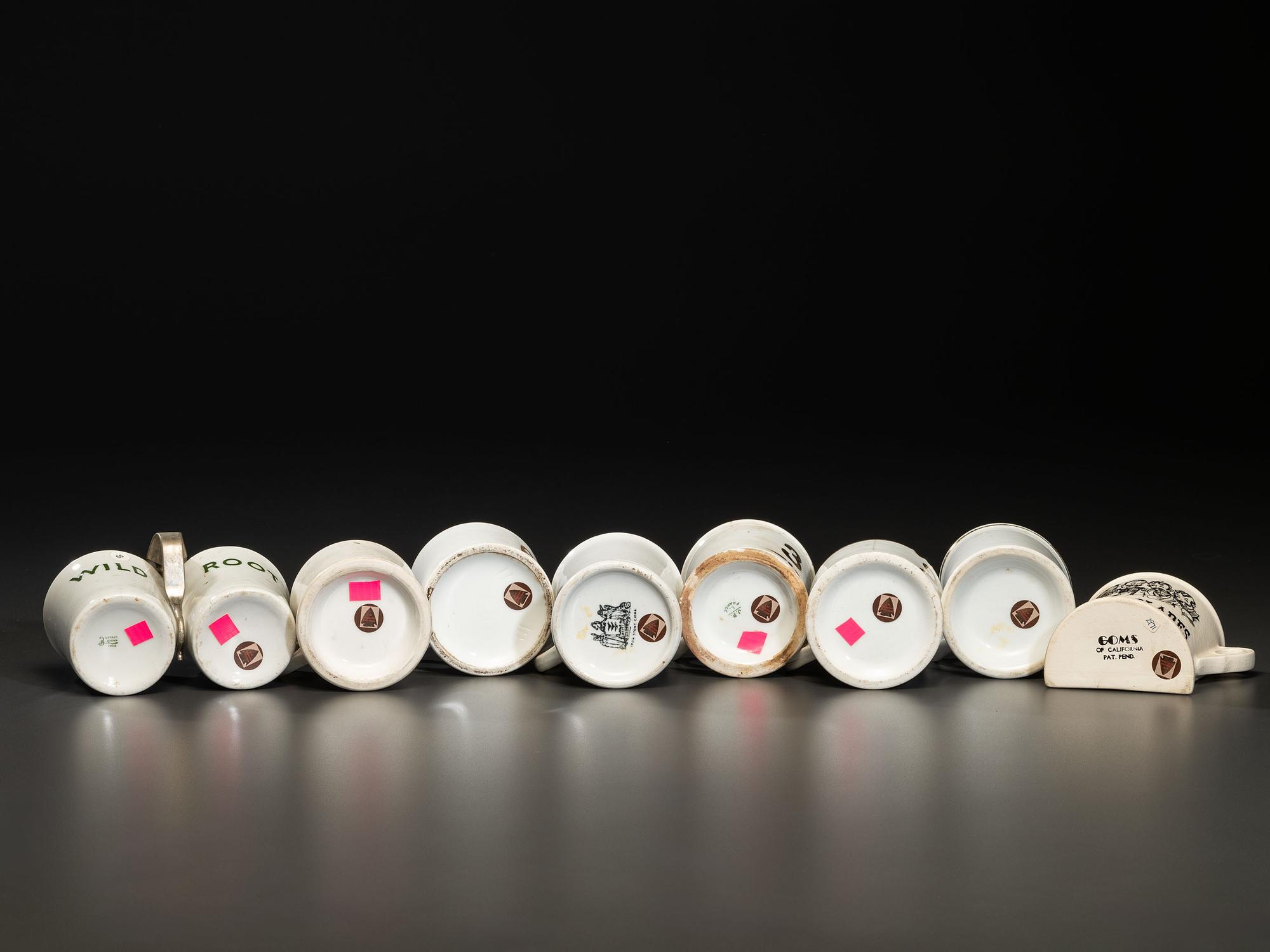 Eight Porcelain Shaving Mugs
