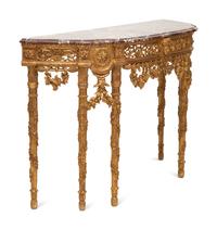 A Régence Style Giltwood Marble Top Console Table