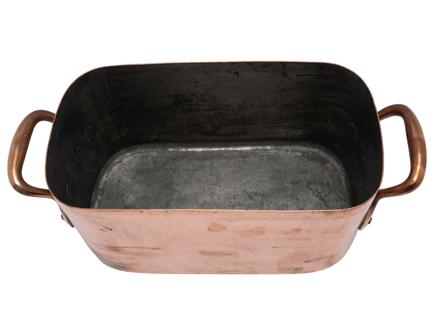 A French Copper Daubière with Brass Handles