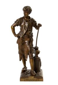 A French Bronze Sculpture, after Eutrope Bouret (1833-1906), Height 24 inches.