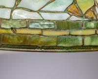 Tiffany Studios New York (American, 1892–1930) — Swirling Daffodil Table Lamp with Grueby Pottery Base