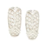 WHITE GOLD AND DIAMOND HUGGIE HOOP EARRINGS