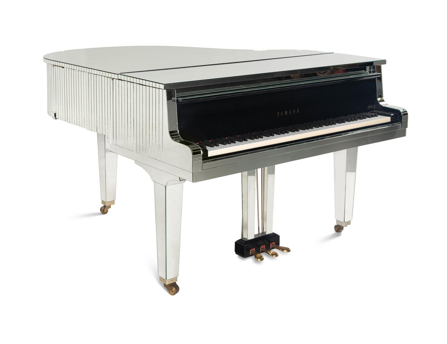 A Custom Yamaha Mirrored Baby Grand Piano