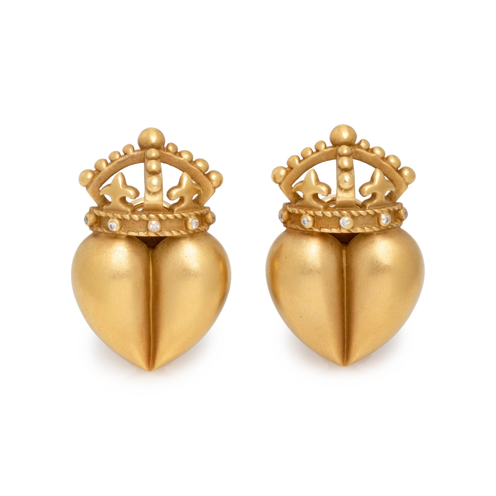 KIESELSTEIN-CORD, YELLOW GOLD AND DIAMOND EARCLIPS