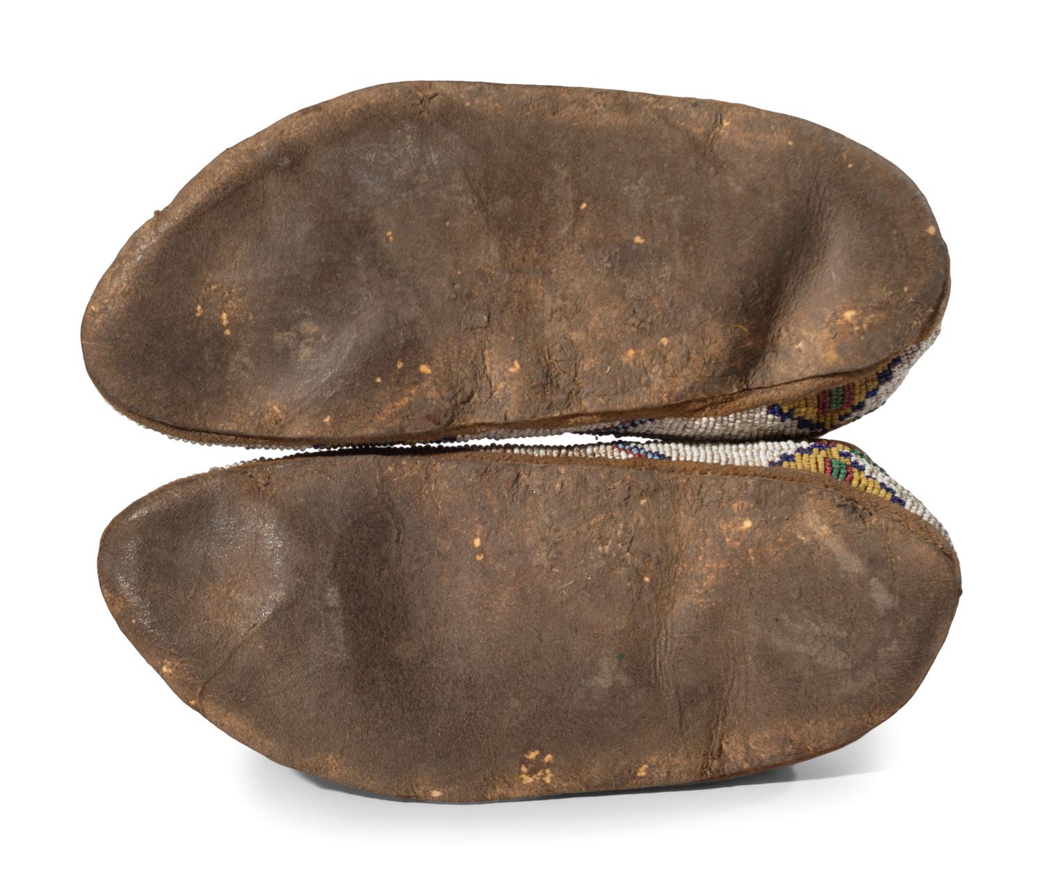 Northern Plains Beaded Hide Moccasins