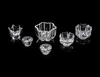 A Group of Six Orrefors and Kosta Glass Table Articles