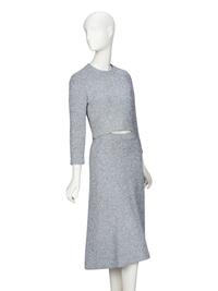 BALENCIAGA, GLITTERY SILVER KNIT ENSEMBLE