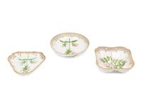 Three Royal Copenhagen Flora Danica Porcelain Serving Articles