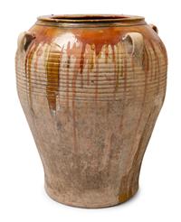 Three French Glazed Pottery Confit Jars