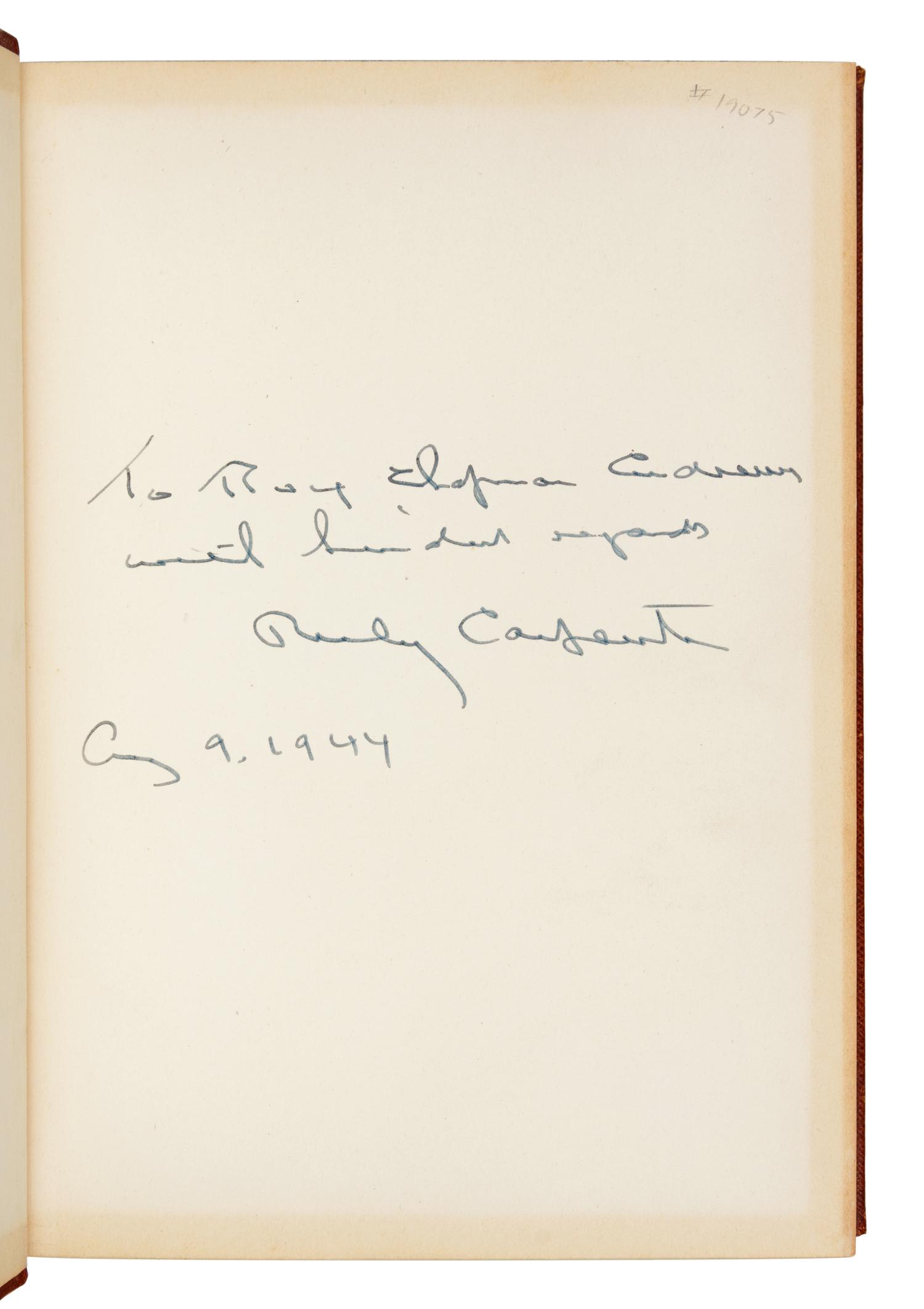 [SPORTING]. CARPENTER, Robert Ruliph Morgan (1877-1949). Game Trails from Alaska to Africa. N.p.: n.d, [ca 1938].