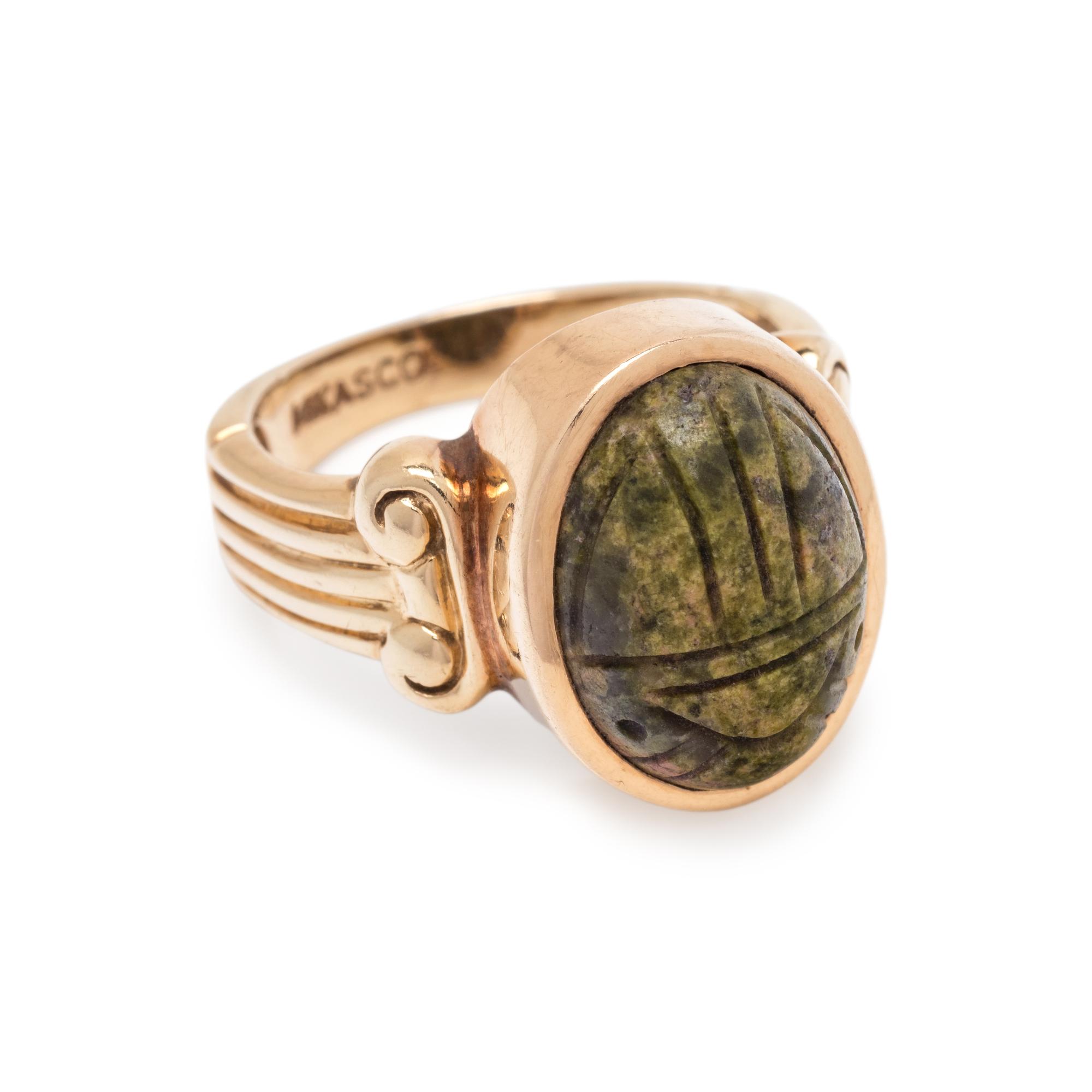 YELLOW GOLD AND SCARAB RING