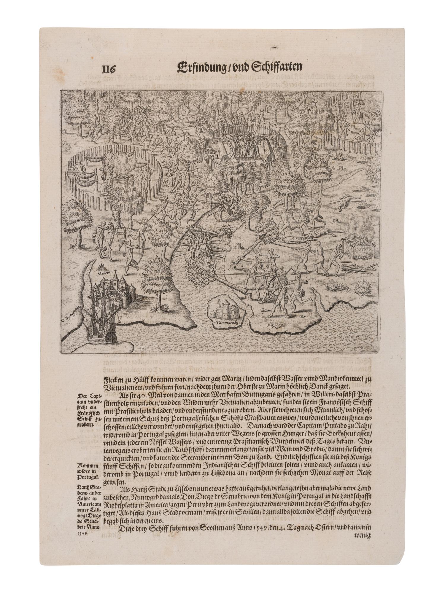 [EARLY AMERICA]. A group of 4 engraved prints depicting early views of the Americas, comprising: