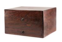 A Victorian Rosewood Dressing Case Height 7 1/2 x width 12 3/4 x depth 9 1/4 inches. — 19TH CENTURY
