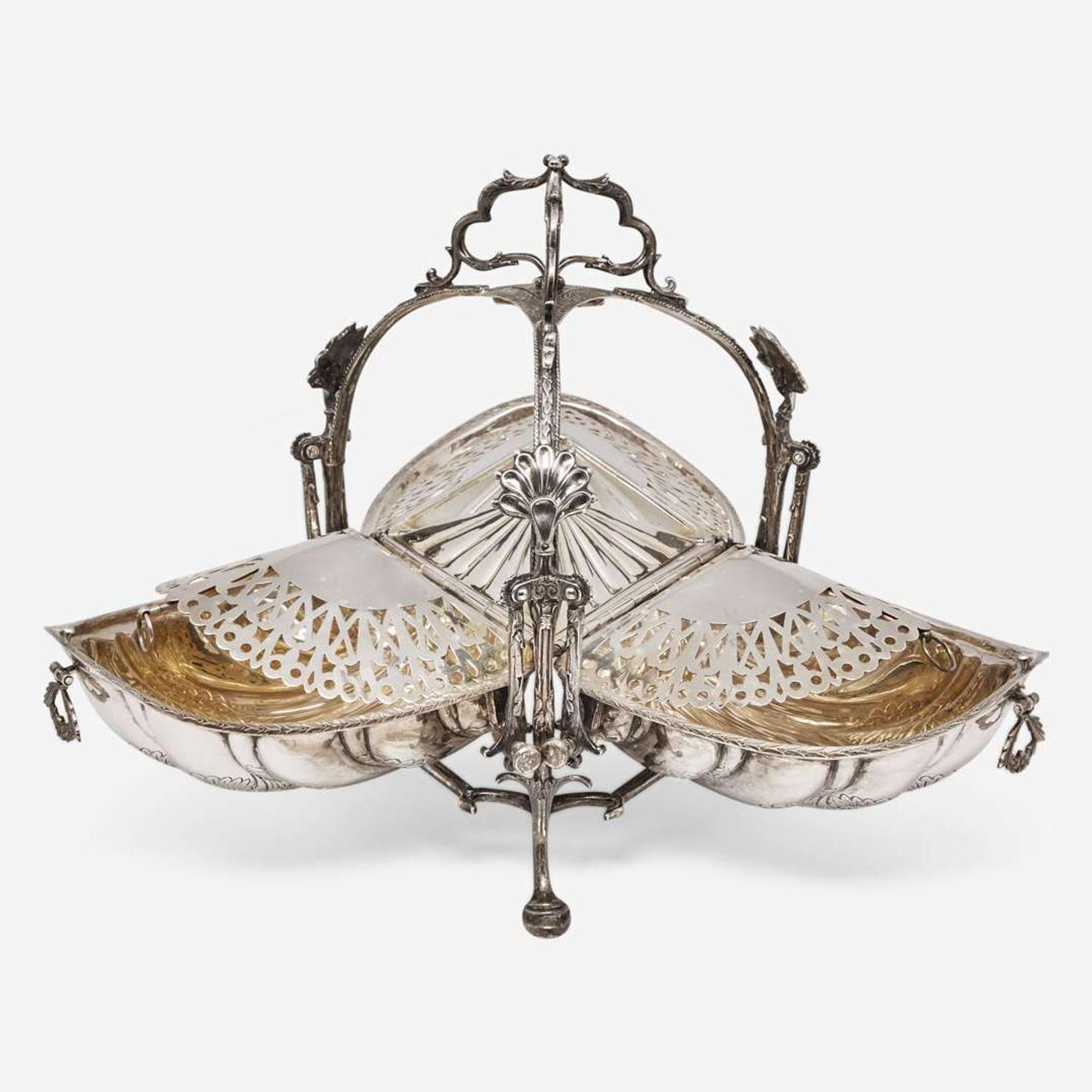 A group of three sterling silver and silver tablewares 19th century
