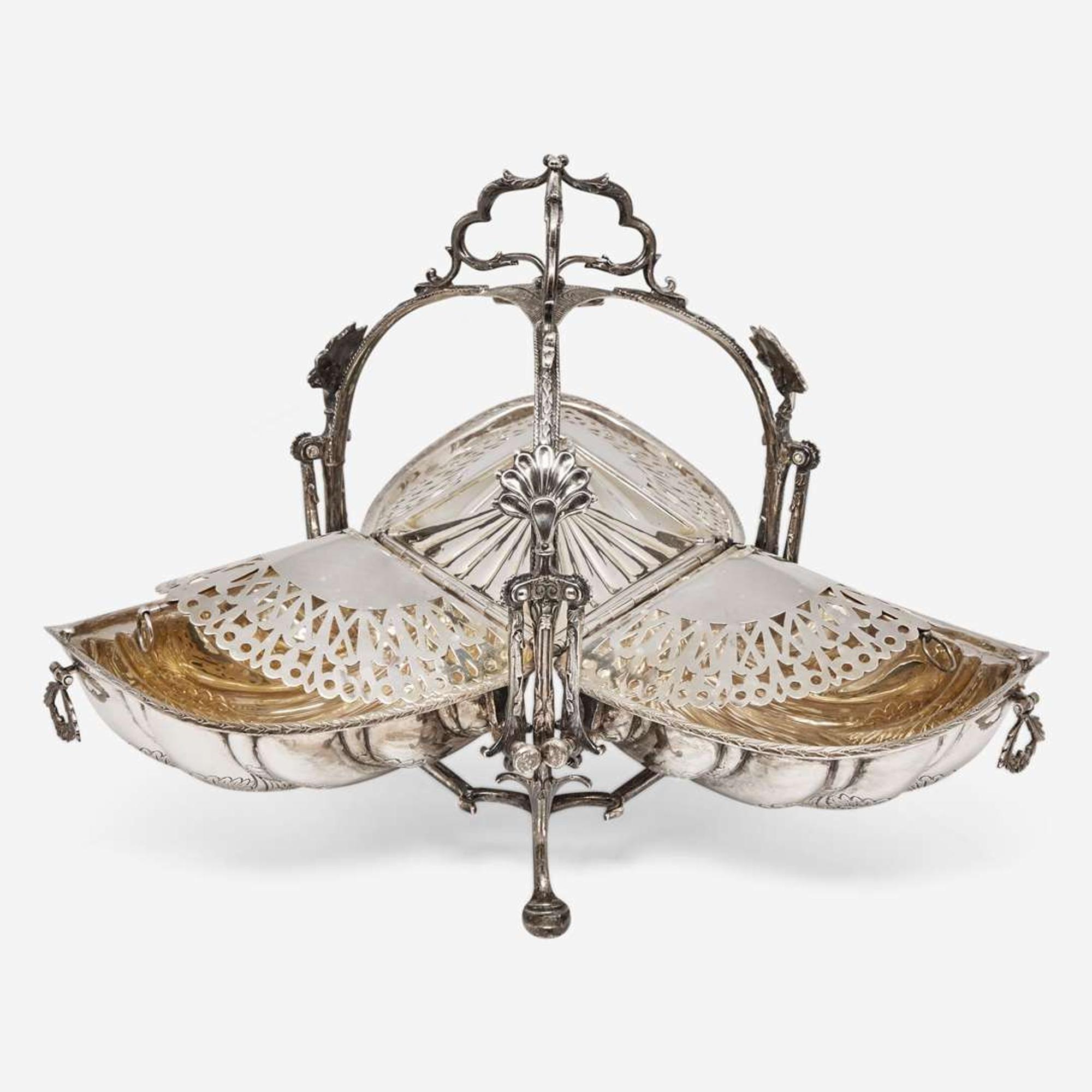 A group of three sterling silver and silver tablewares 19th century