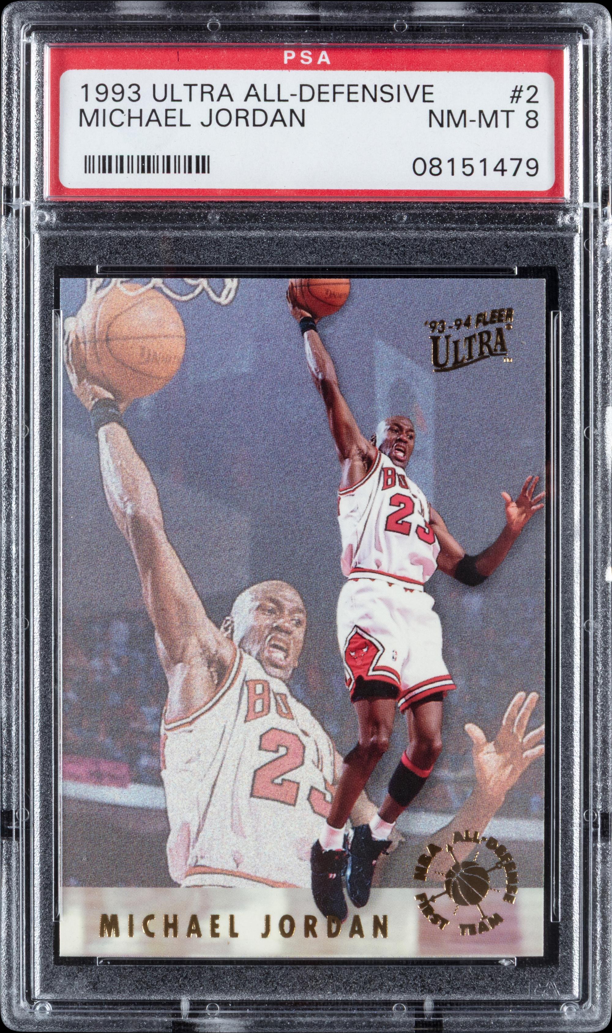 A 1993 Ultra All Defensive Michael Jordan Basketball Card No. 2 (PSA 8 NM-MT)