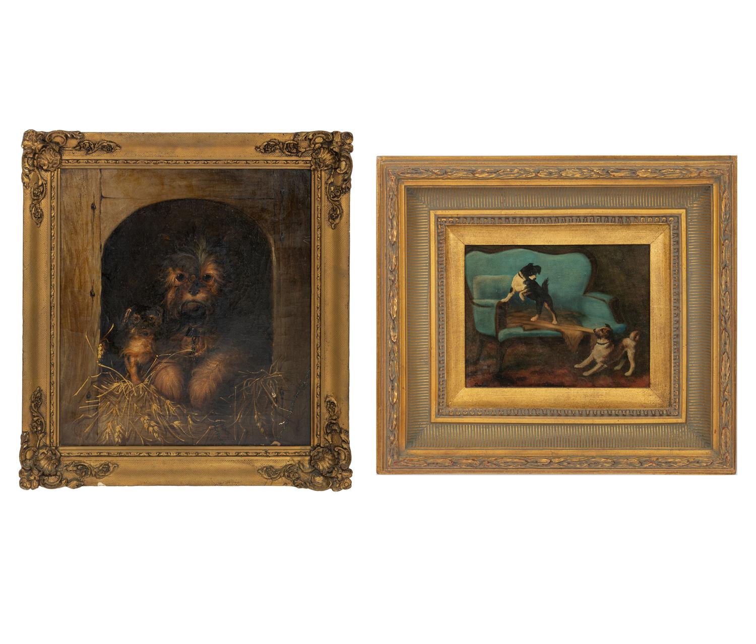 A Pair of Paintings of Dogs