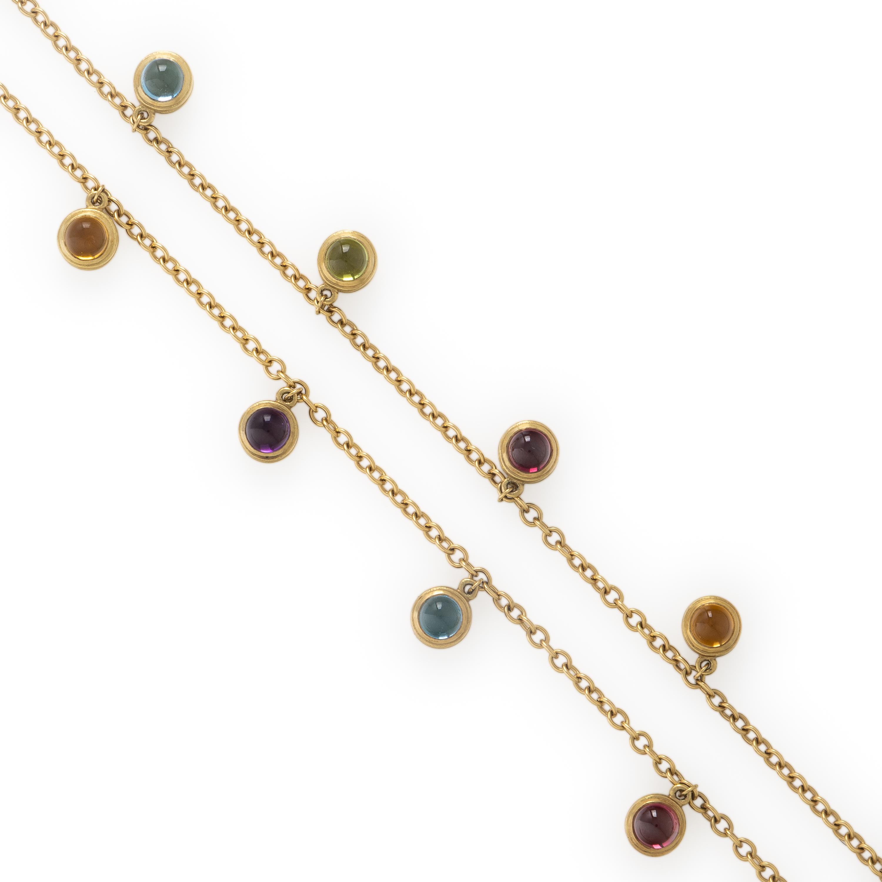 Slane & Slane, Yellow Gold and Multigem Necklace