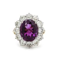 AMETHYST AND DIAMOND RING