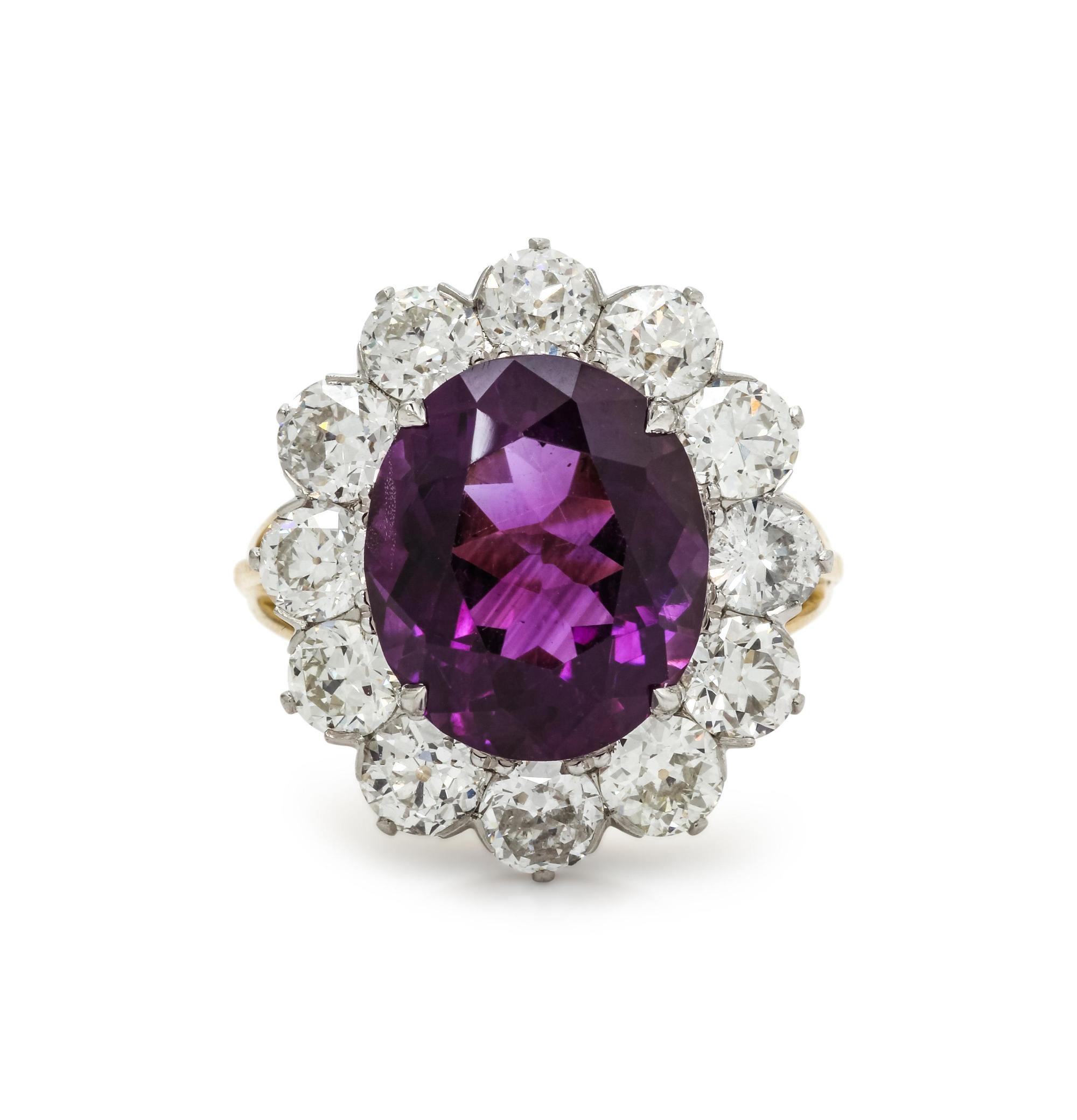AMETHYST AND DIAMOND RING
