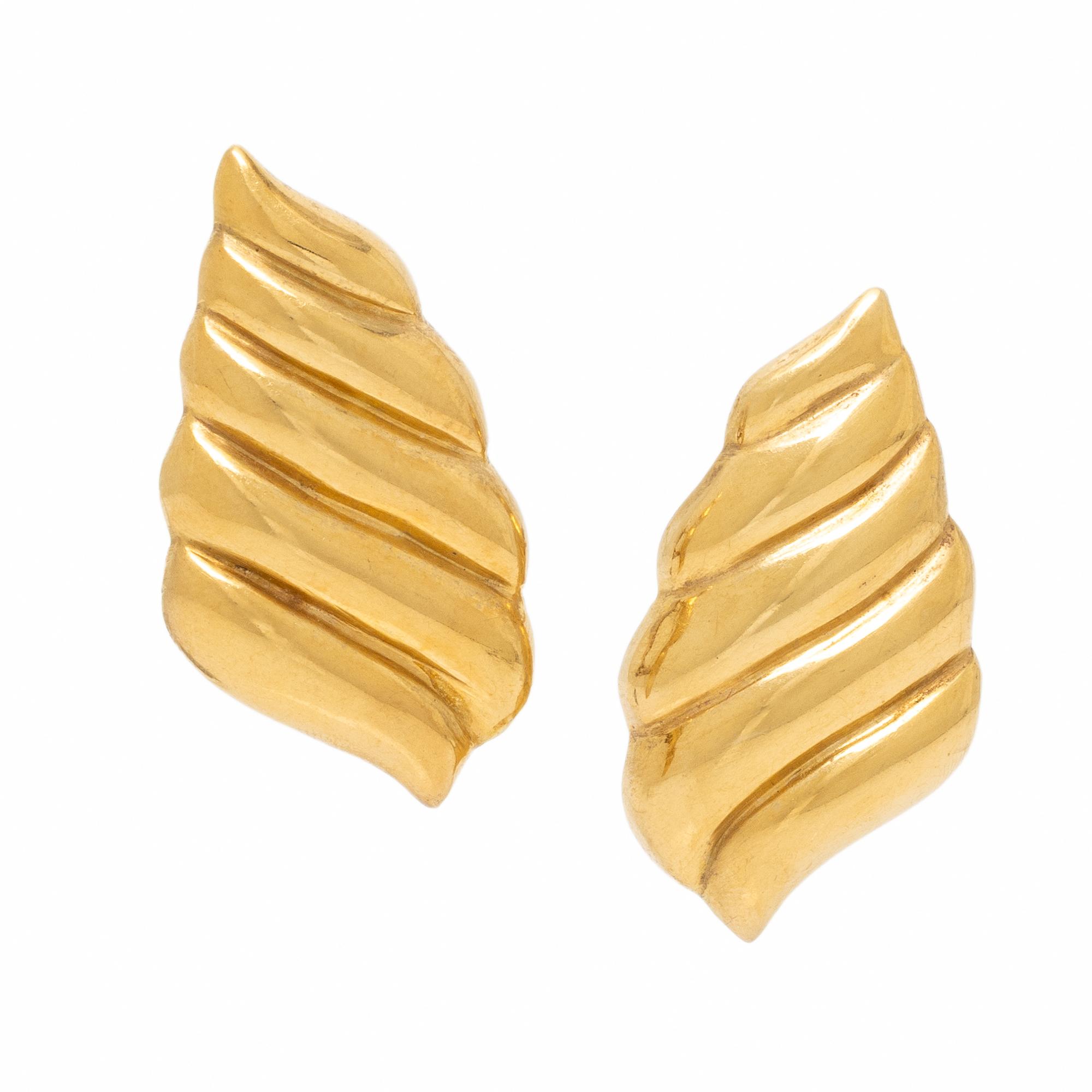 Italian, Yellow Gold Wing Earrings