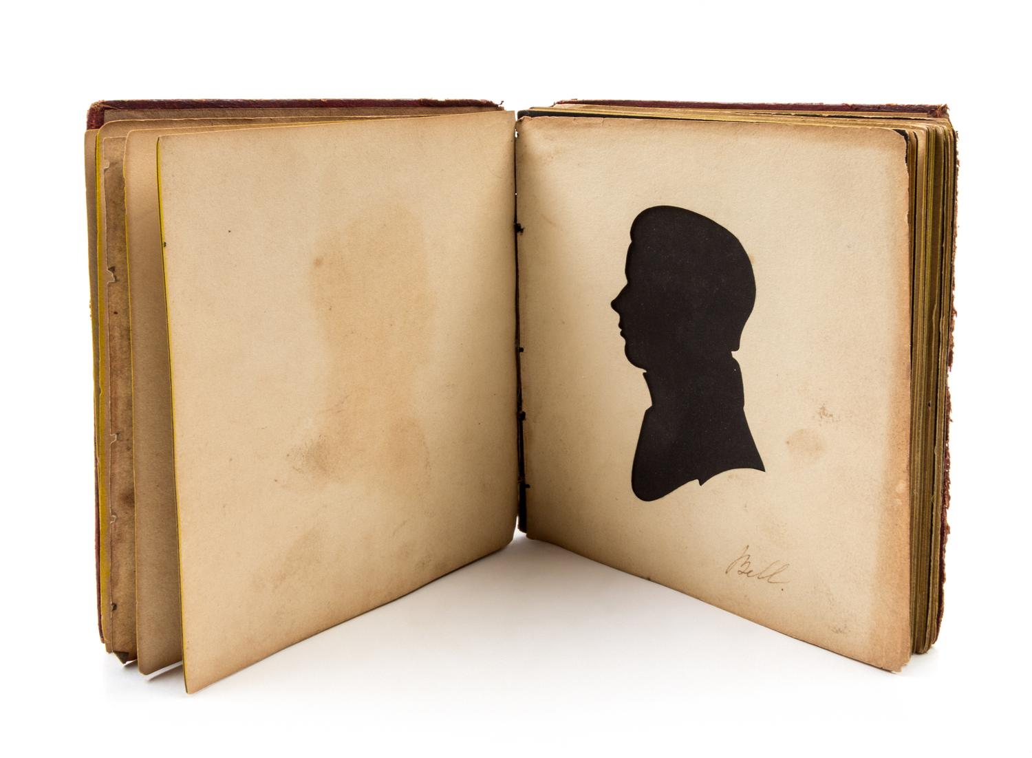 (SILHOUETTE BOOK) Book of silhouettes from Bowdoin College, 1823.