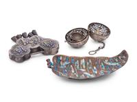 Three Chinese Silver and Metal Articles