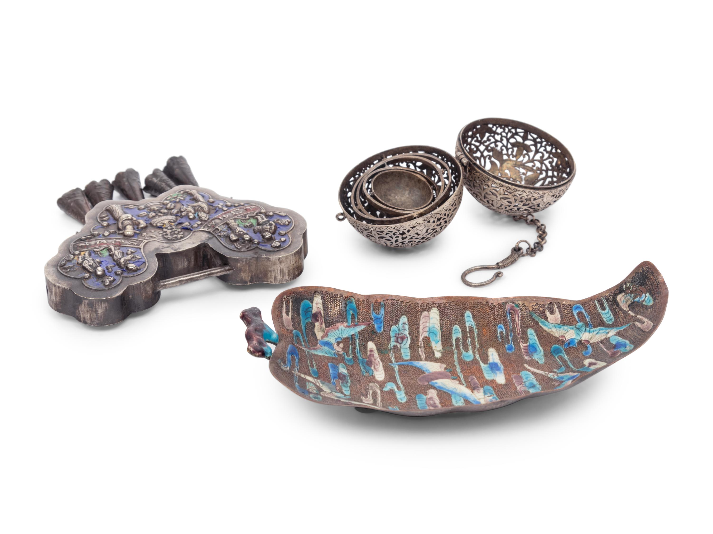 Three Chinese Silver and Metal Articles