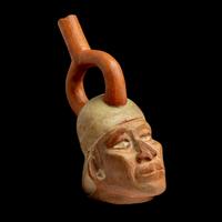 A Moche Stirrup Vessel in the Form of a Portrait Head