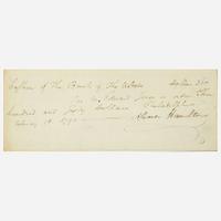 [Hamilton, Alexander] [First Bank of the United States] Autograph Check, signed