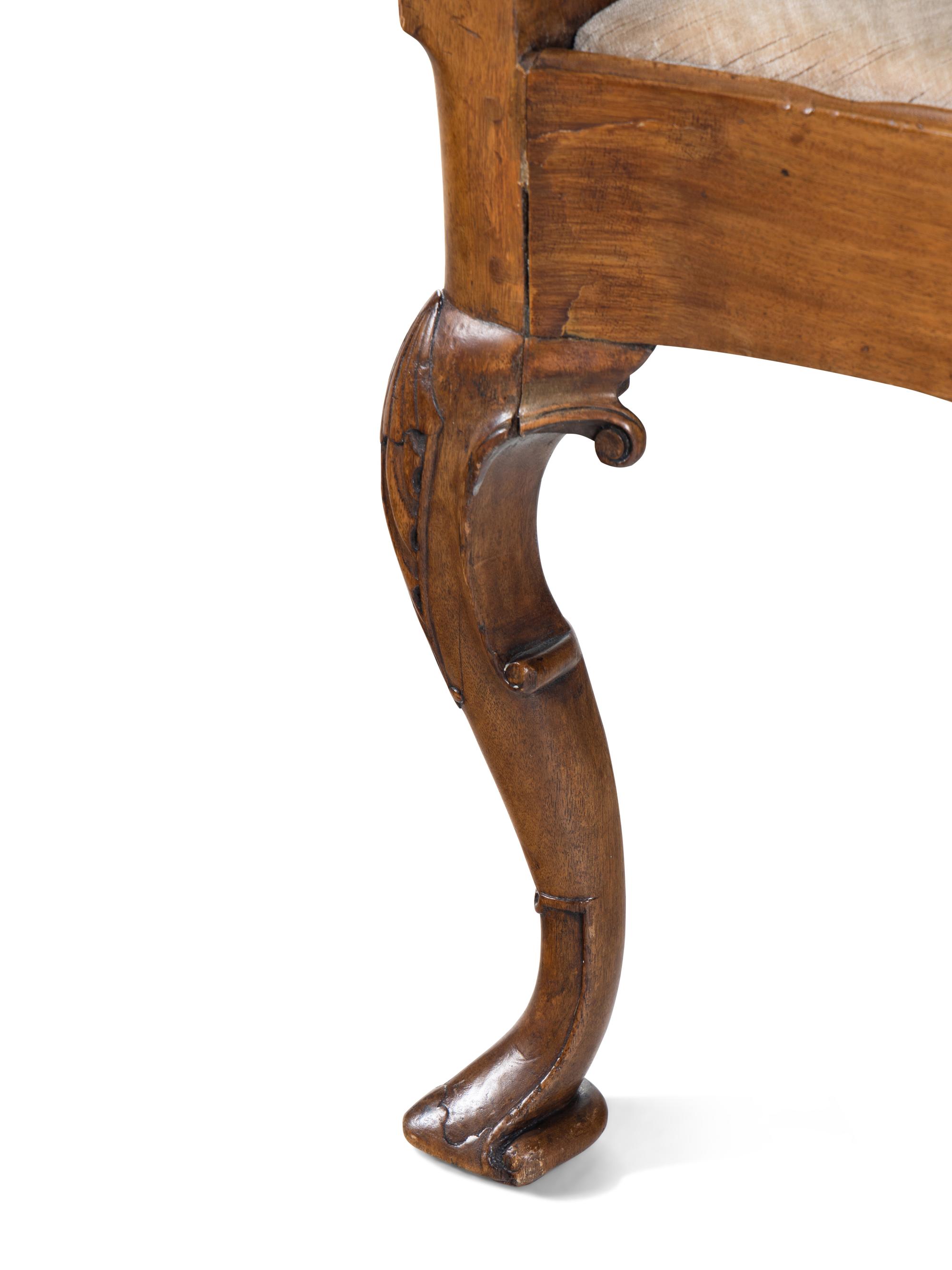 A George I Walnut Corner Chair
