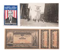 [HUGHES, Charles Evans (1862-1948)]. Ephemera from Hughes's 1916 presidential campaign.