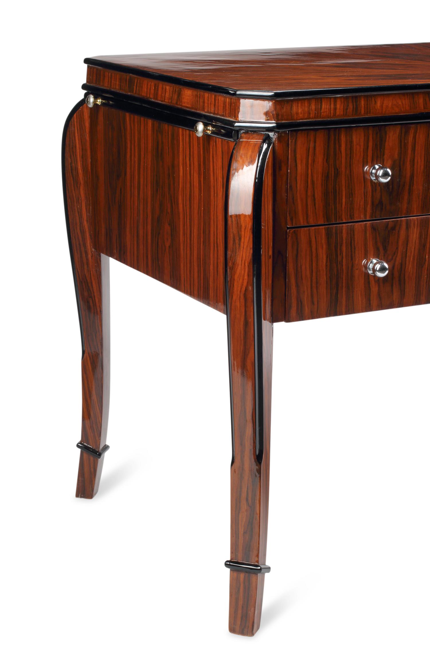 An Art Deco Style Part-Ebonized Rosewood Writing Table