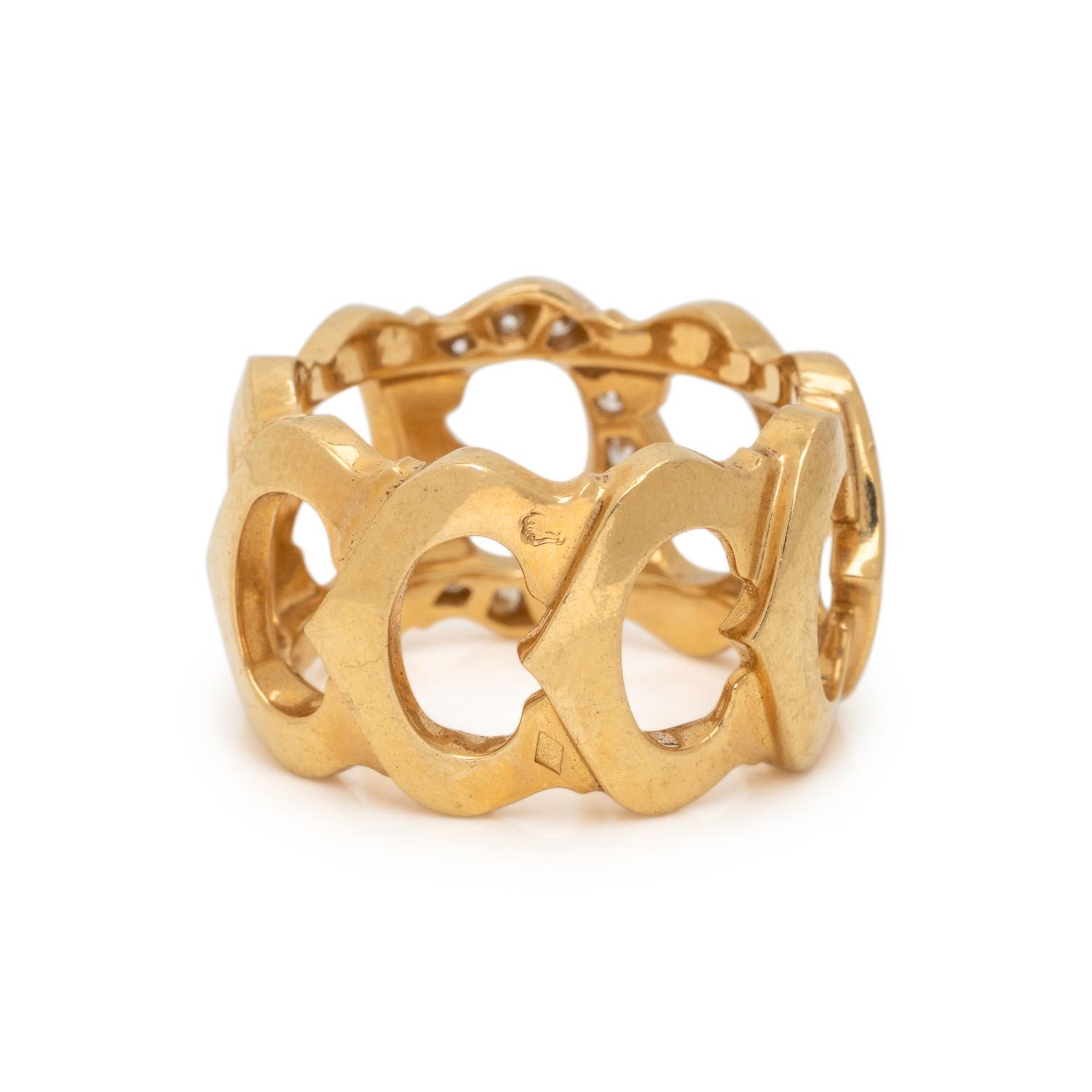 CARTIER, YELLOW GOLD AND DIAMOND 'C DE CARTIER' BAND RING