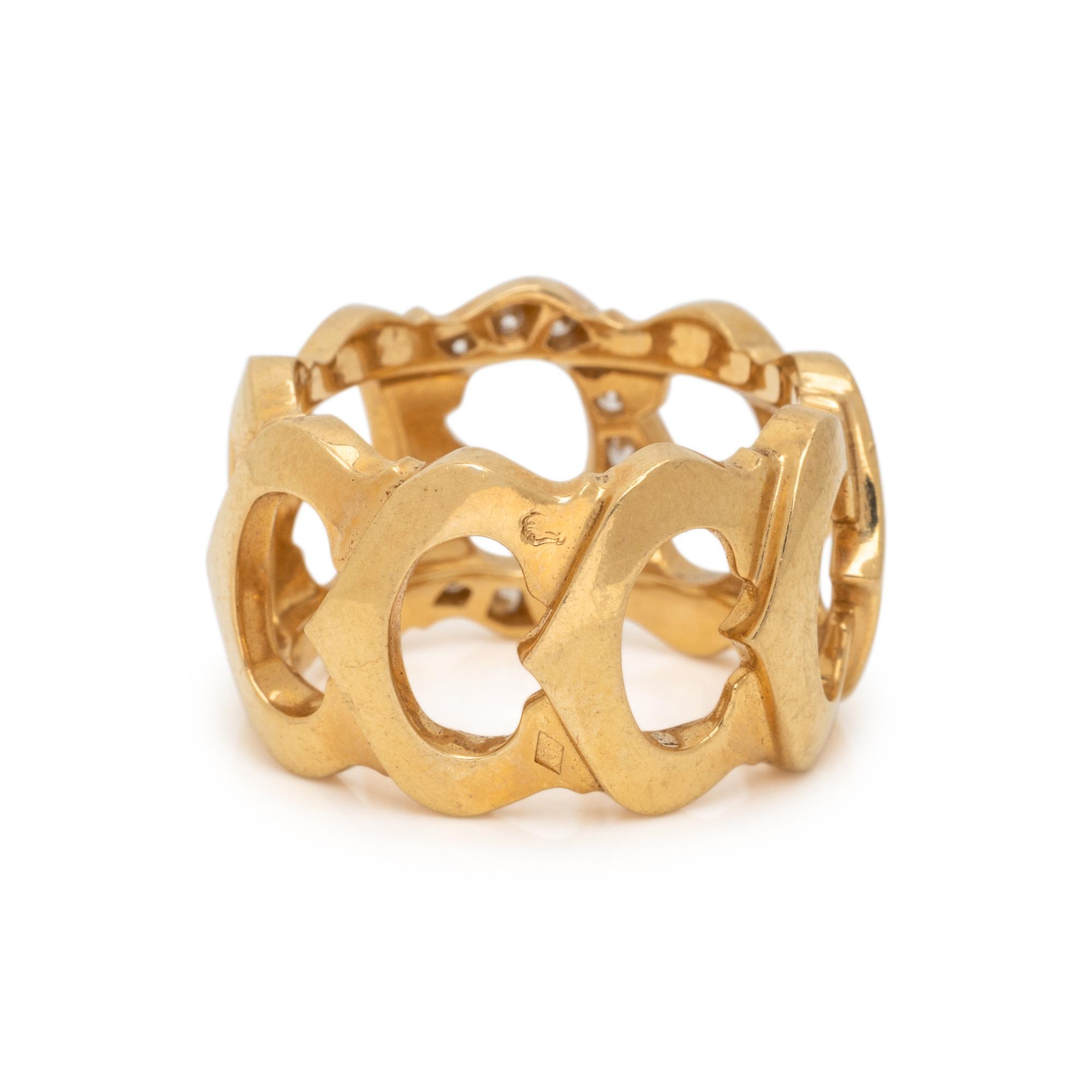 CARTIER, YELLOW GOLD AND DIAMOND 'C DE CARTIER' BAND RING