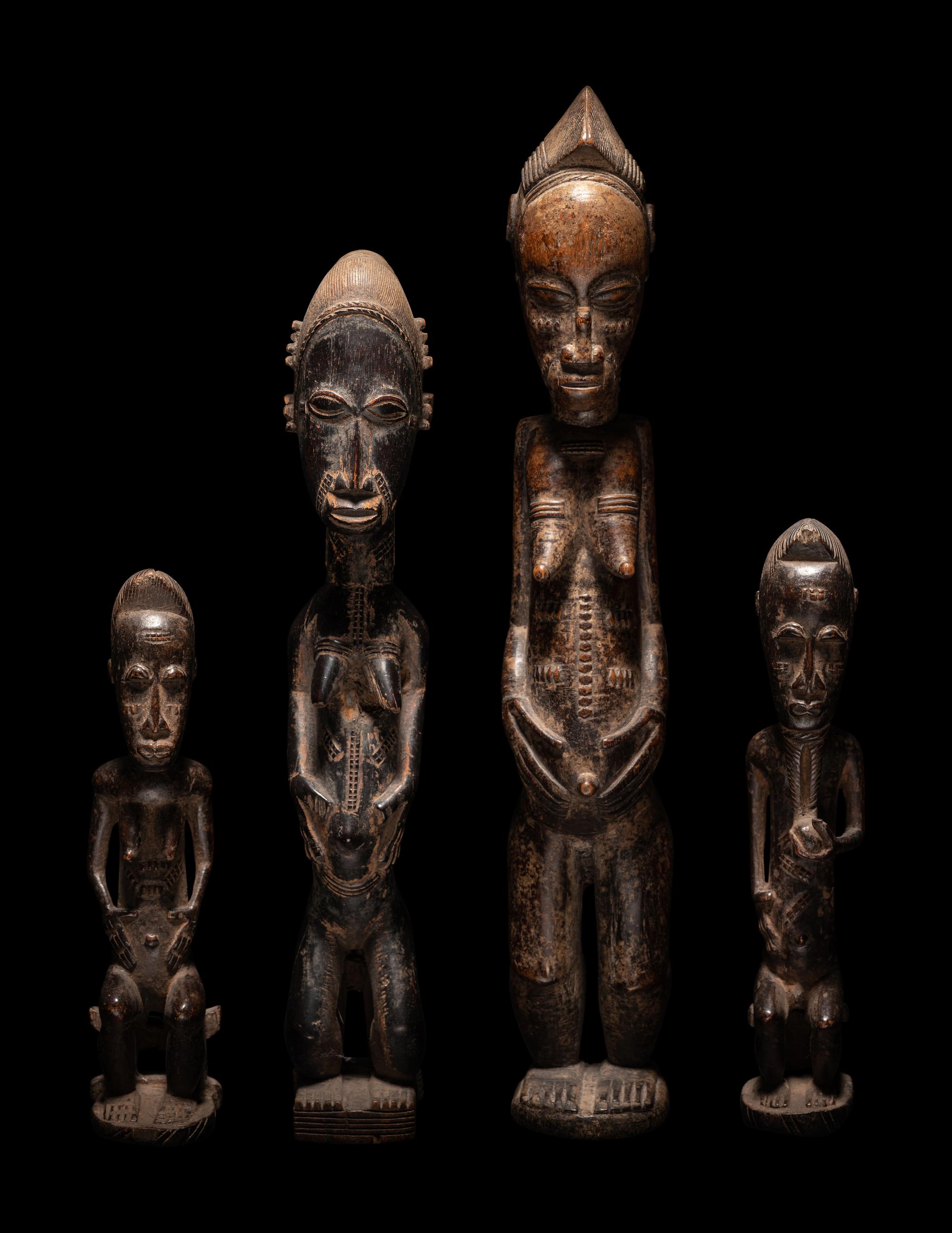Four African Wood Figures