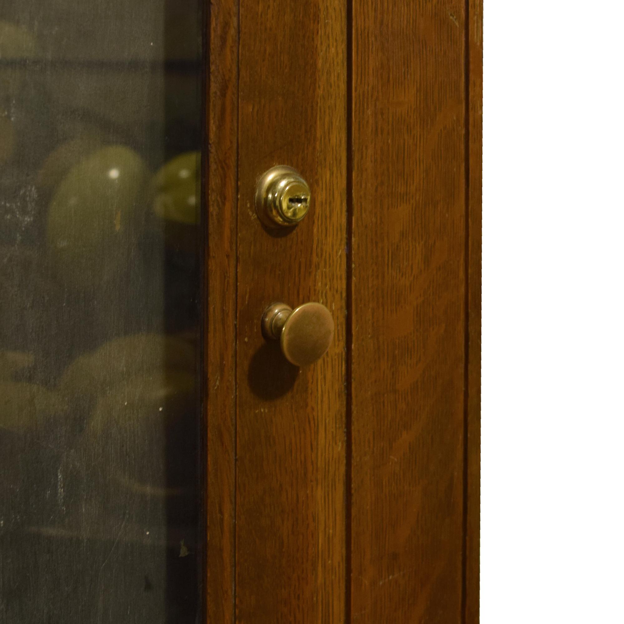 An Oak and Glass Display Board from Chicago's Union Station 47" W x 31" D x 81" H — United States, 20th Century