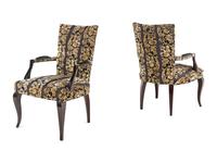 A Set of Four Upholstered Armchairs
