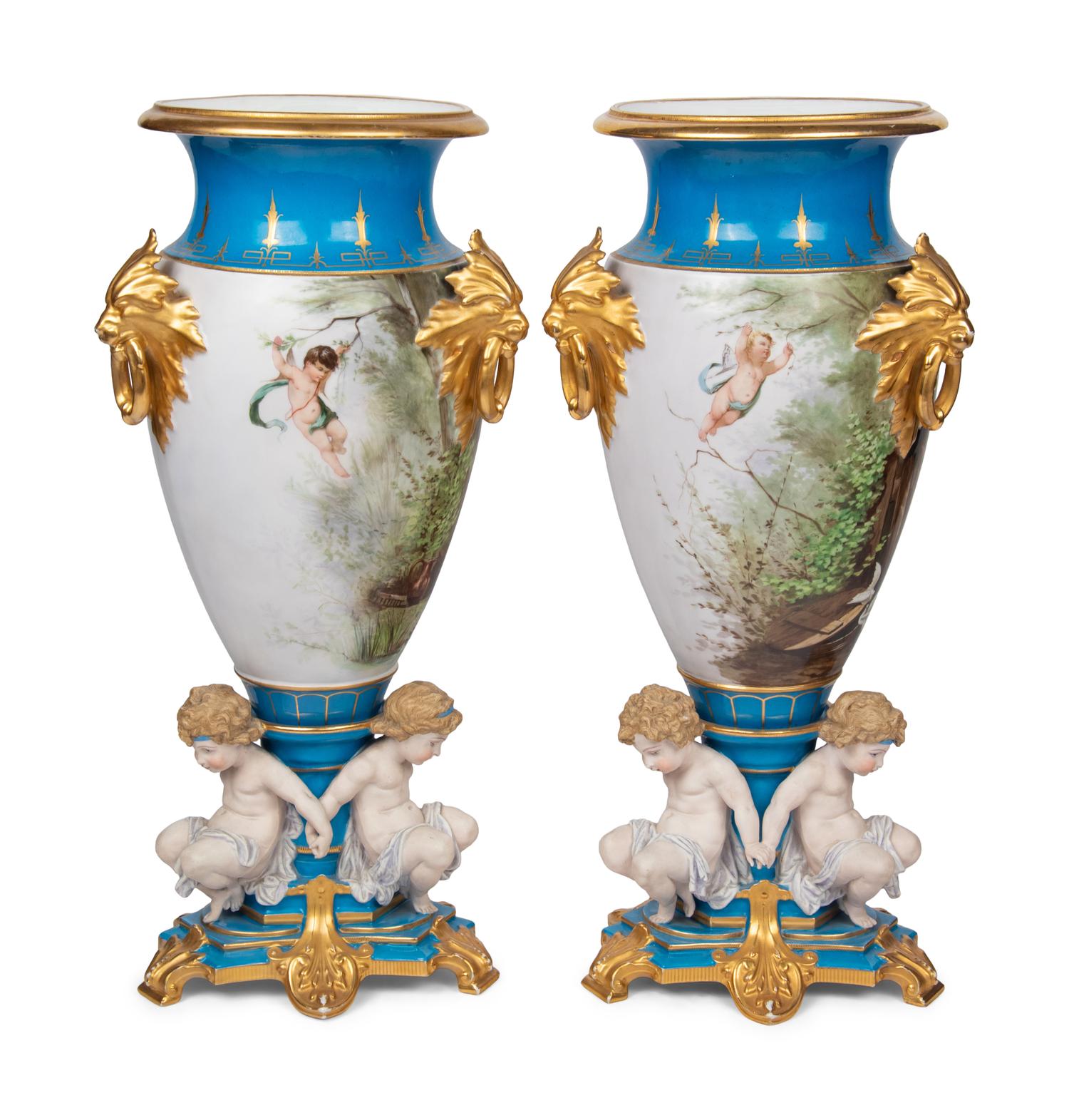 A Pair of English Porcelain Vases