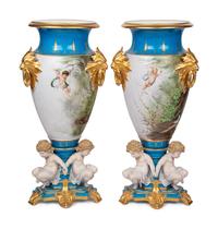 A Pair of English Porcelain Vases