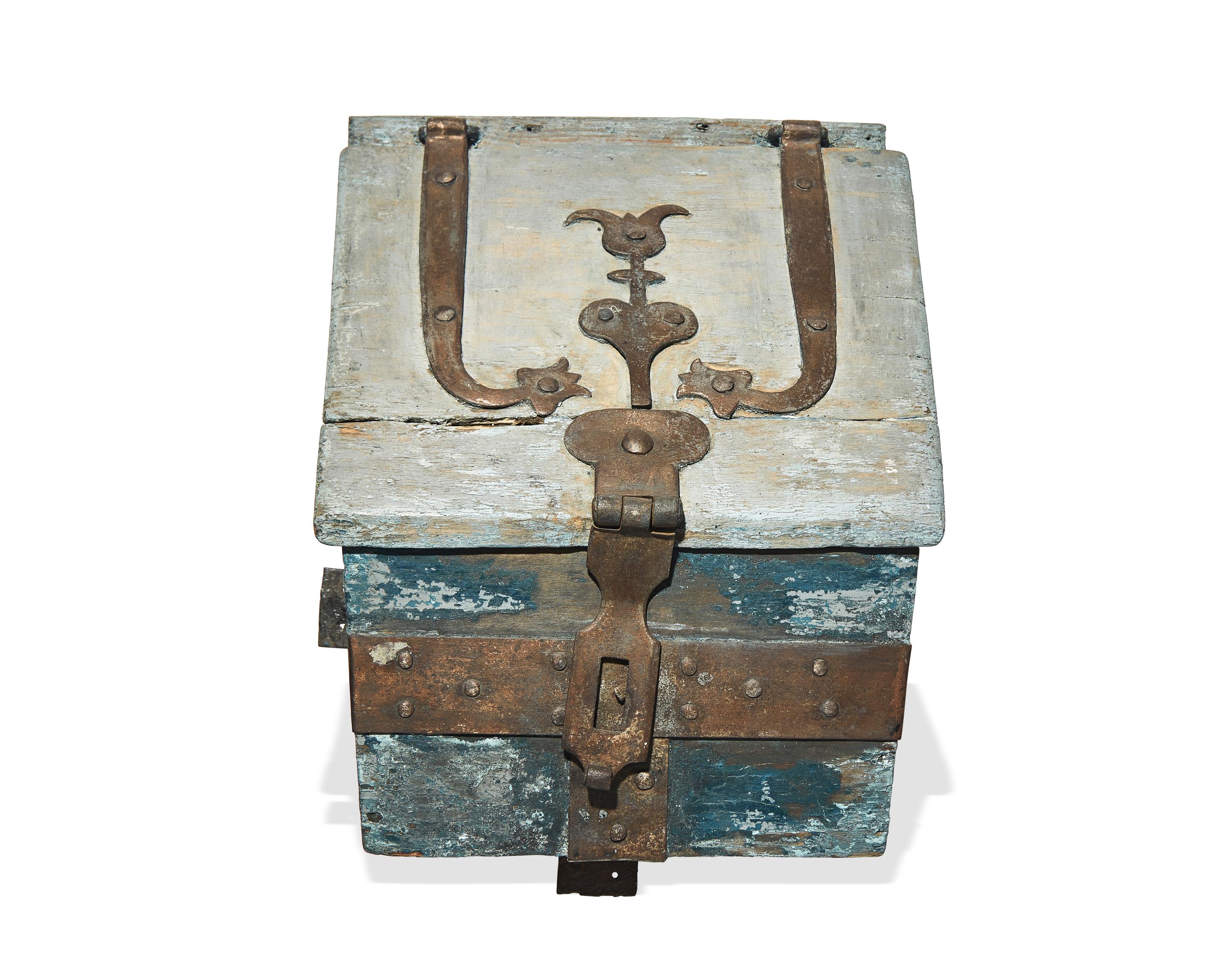A Wrought Iron-Bound and Painted Conestoga Wagon Box, Pennsylvania, Circa 1800